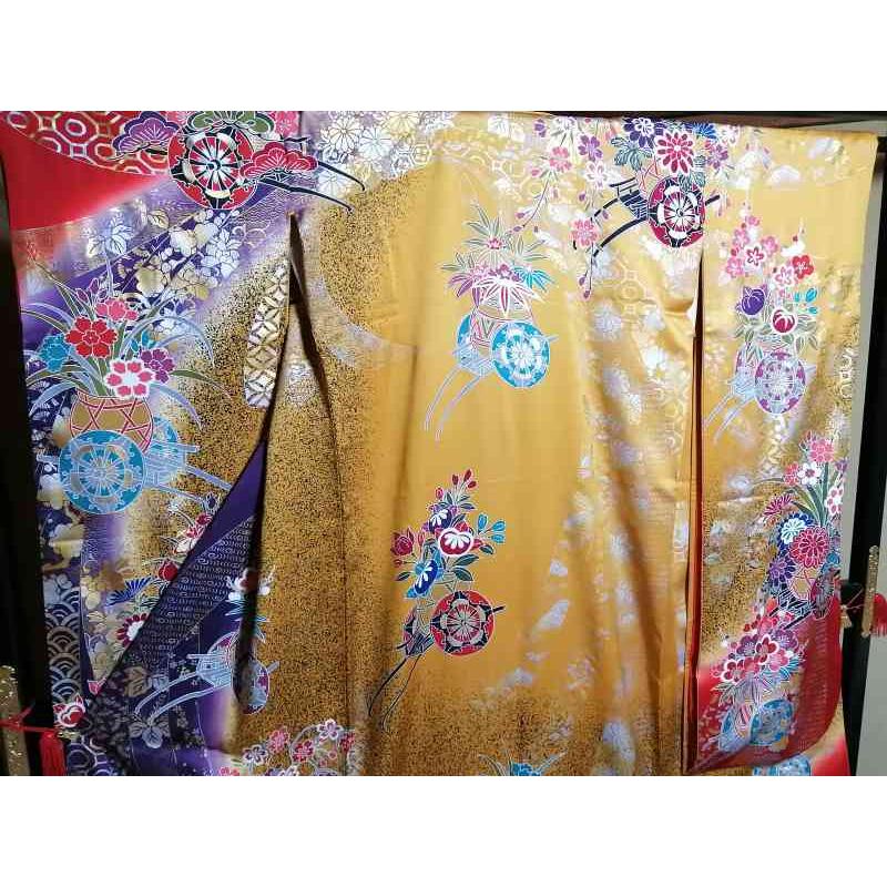 53 お色直し 振袖 美品 [裄64 袖丈107 身丈(肩から)180 前24 後30 