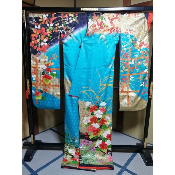 80 お色直し 振袖 美品 [裄64 袖丈106 身丈(肩から)180 前24 後30 