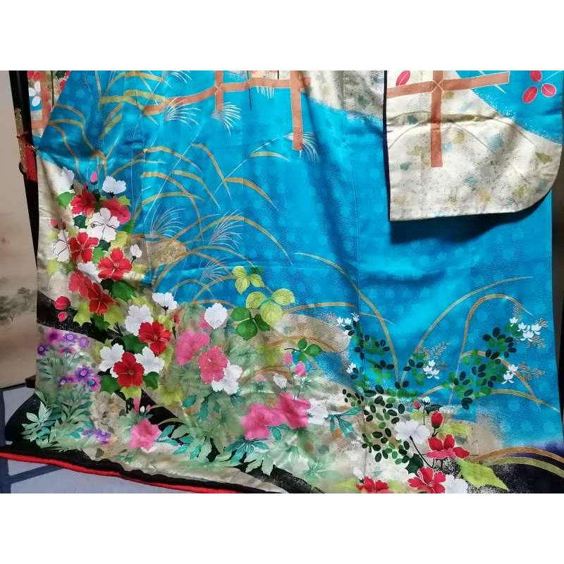 80 お色直し 振袖 美品 [裄64 袖丈106 身丈(肩から)180 前24 後30 