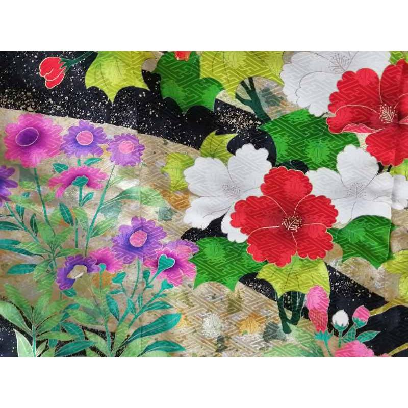 80 お色直し 振袖 美品 [裄64 袖丈106 身丈(肩から)180 前24 後30 