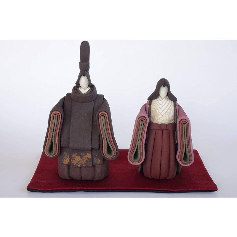 ひな人形 立雛 陶雛 澤りか作 お雛様 コンパクト 水洗い可 桐箱入り (女雛 赤紫/男雛 黒) 立雛 陶雛 澤りか作 お雛様 コンパクト 水洗い可 桐箱入り 女雛 赤紫/男雛 黒