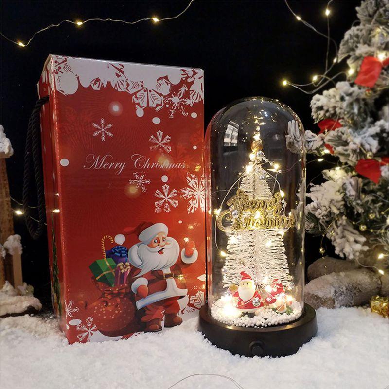 ミニクリスマスツリー 卓上 LEDライト付き 電池式 クリエイティブ