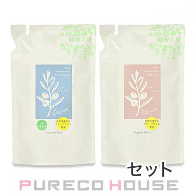 日本オリーブ ナチュラルマインド シャンプー 400ml レフィル + リンス 400ml レフィル 【セット】【メール便は使えません】（Yahoo!・CosmeShop プレコハウス）