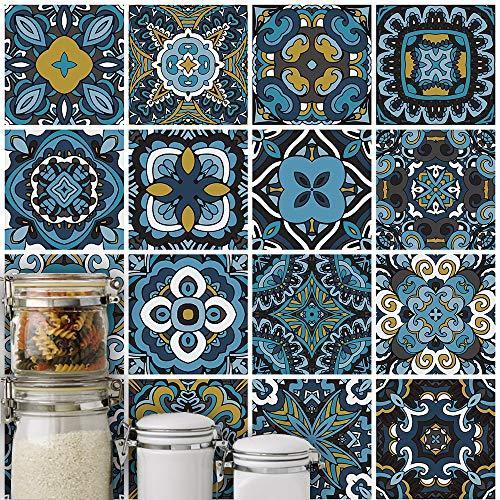 新春福袋22 Emoi タイルシール 防水 剥がせる モロッコ おしゃれ 壁紙シール 16枚セット キッチンリメイク タイルシール Pvc 壁紙 Www We Job Com