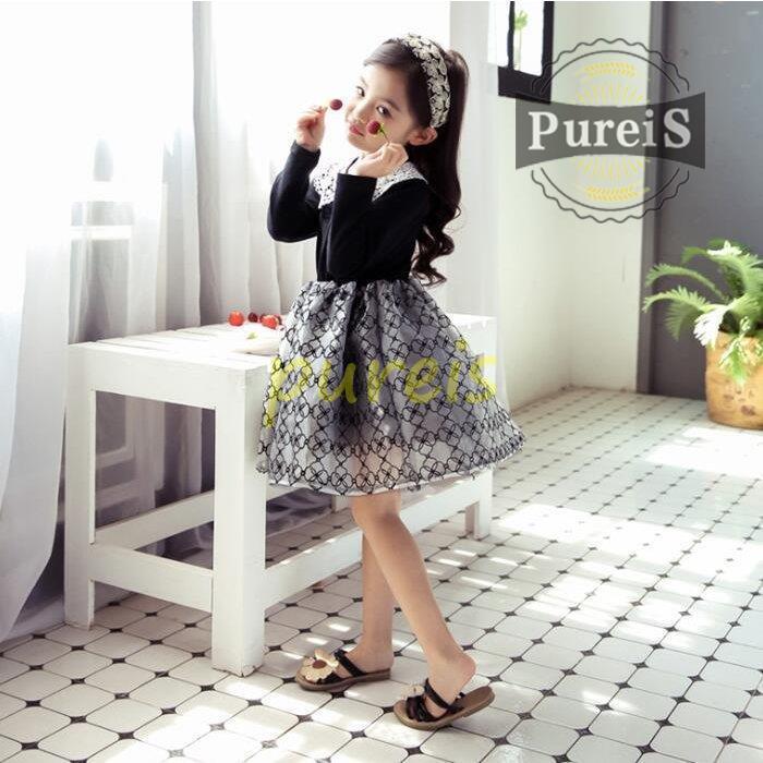 女の子 長袖ワンピース チュールスカート フォーマル プルオーバー レース レースワンピース 入園式 入学式 冬 卒園式 卒業式 春 発表会 秋 結婚式 韓国子ども服 人気メーカー ブランド レース