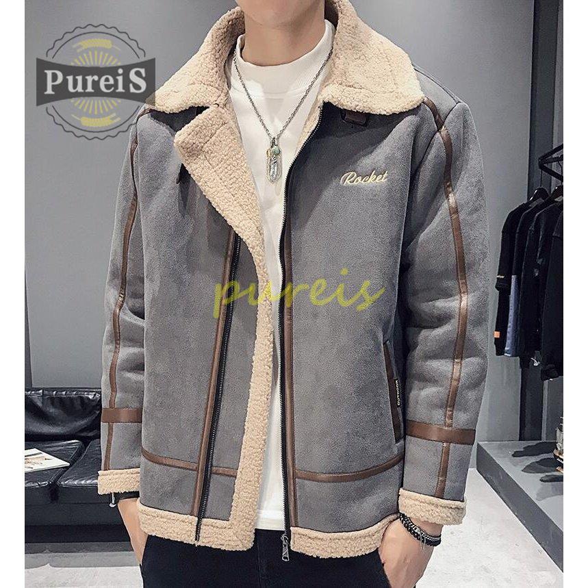 小物などお買い得な福袋 メンズ ムートンコート ムートンジャケット 厚手ジャケット アウター ポンチョ Alrc Asia