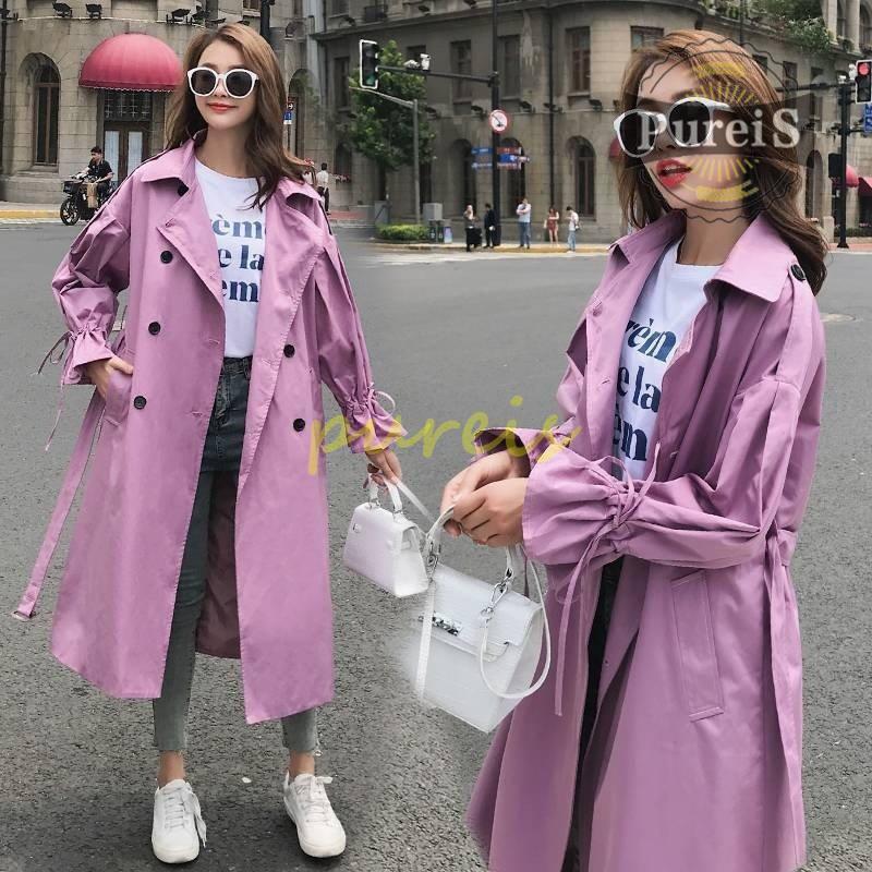 トレンチコート レディース ロング丈 ピンクパープル 春 コート リボン アウター スプリングコート 春アウター 春コート 通勤 大きいサイズ 春秋服 Js1111 Tsxk518 プレイスストア 通販 Yahoo ショッピング