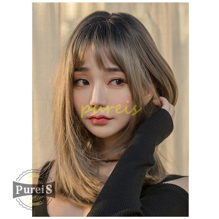 新品未使用 ボブヘアウイッグ セミロング 変装 コスプレ かつら フルウィッグ 国内即発送