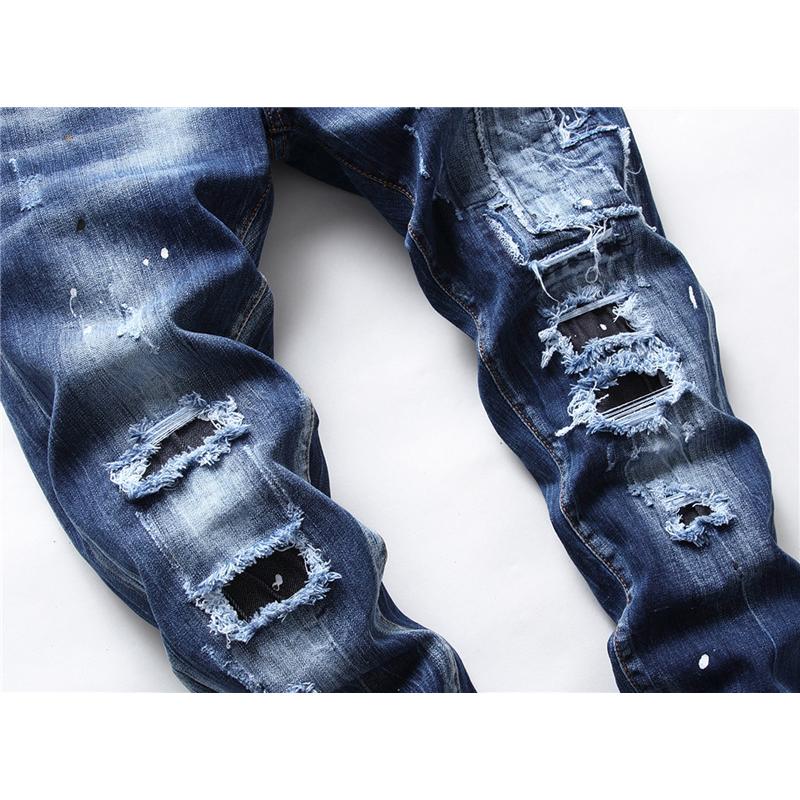 休日限定 ジーンズ メンズ デニムパンツ ダメージ加工 ストレッチ スキニーパンツ ビンテージ加工 細身 ジーパン 個性 春 夏 秋 冬 クラッシュ加工 Aynaelda Com