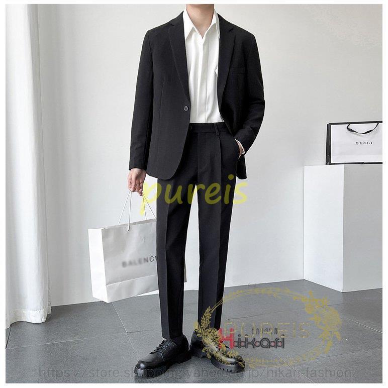 市場 リクルートスーツ スリム オールシーズン メンズ 洗えるパンツ 就活 入社式 入学式 2つボタン ビジネス 春夏秋冬 ブラックスーツ 会社訪問