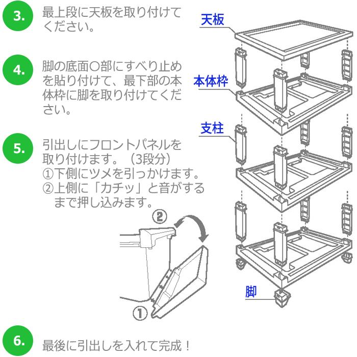 収納ケース 収納チェスト 引出し クローゼット収納 収納ボックス JEJアステージ 衣類収納 (デコニー3段ワイド)｜purekuma｜21