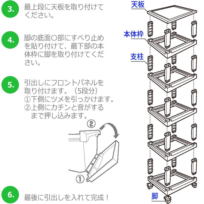 チェスト 収納チェスト 5段 デコニー 白 鏡面 おしゃれ かわいい カラフル シンプル プラスチック 引き出し 衣類収納 衣装ケース 収納ケース｜purekuma｜21