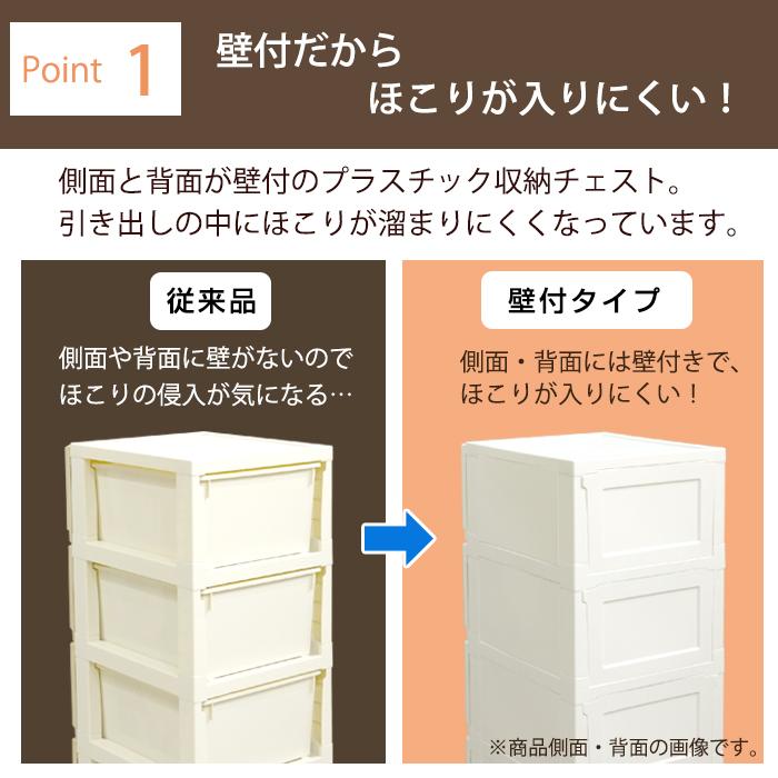 (同色4個セット)チェスト 壁付収納チェスト 5段中が透けない 脚付き ほこりが入りにくい 引き出し収納 収納ケース 衣装ケース｜purekuma｜07