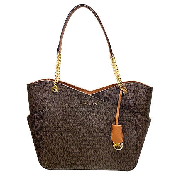 国内発送 マイケルコース バッグ レディース MICHAEL KORS トートバッグ ラージ クロス チェーン ショルダー トート 35F1GTVT3B BROWN ブラウン 送料無料