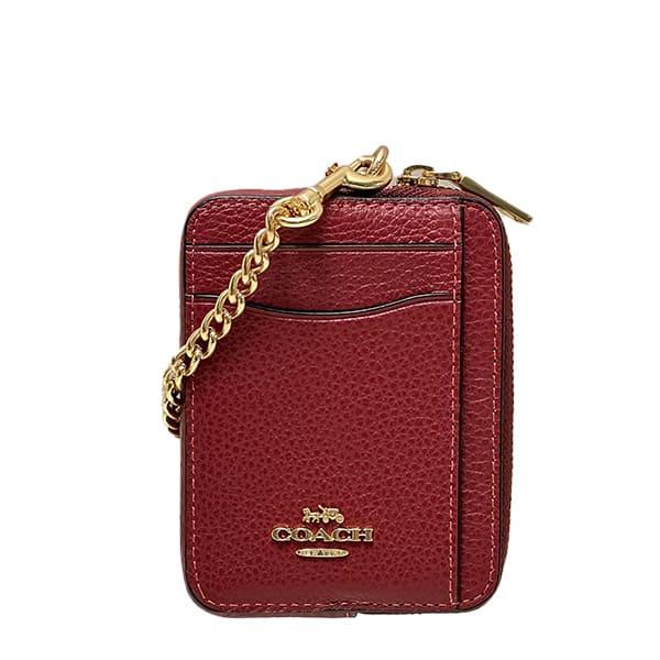 新品 箱入りCOACH コーチ ケース 小銭入れ レザー 茶 COACH（コーチ） 国内発送 財布 レディース コインケース ペブルド