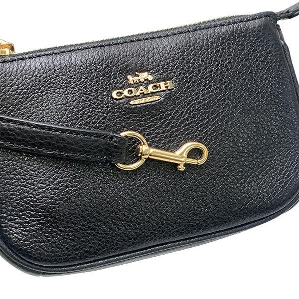 極美品　コーチ　アクセサリーポーチ　ノリータ COACH】コーチ コーティングキャンバス カーフレザー シグネチャー