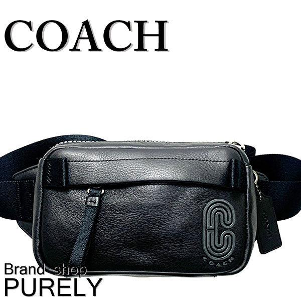 コーチ バッグ メンズ COACH ボディバッグ レザー ミニ エッジ ベルト バッグ 6786 QB/BK ブラック 送料無料｜purely