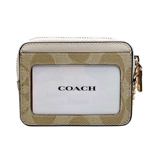 コーチ 財布 レディース COACH コインケース シグネチャー ジップ カード ケース C0058 IMDQC ライトカーキ×チョーク 送料無料｜purely｜02