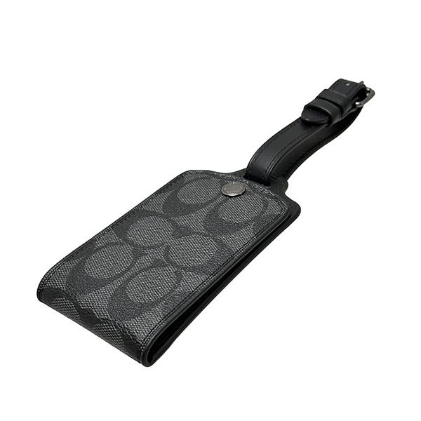 新品　コーチ COACH ネームタグ シグネチャー ラゲッジタグ チャコール COACH 国内発送 コーチ カードケース メンズ レディース