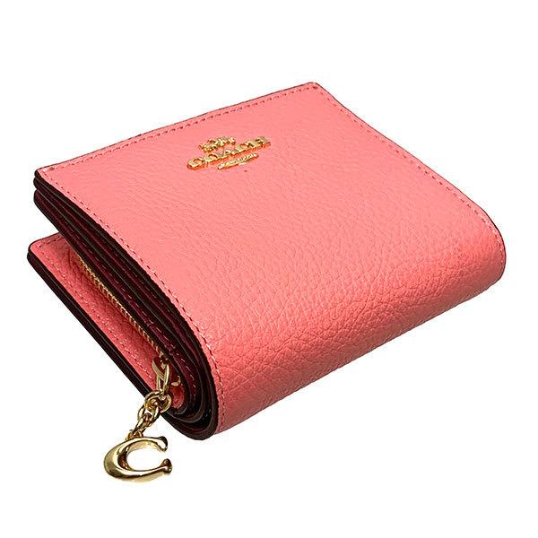 DISK 　COACH 財布 二つ折り財布 ピンクレモネード COACH（コーチ） 国内発送 財布 レディース 折り財布 ペブルド レザー