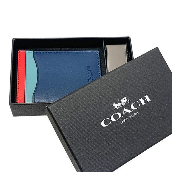 COACH（コーチ） 国内発送 カードケース メンズ カラーブロック レザー