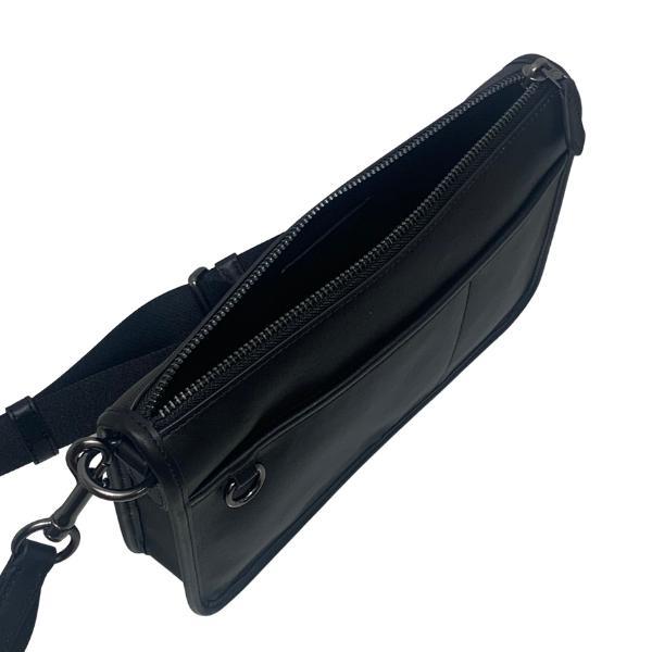 【美品】コーチ ショルダーバッグ C8139 ブラックレザー メンズ COACH（コーチ） 国内発送 バッグ メンズ ショルダーバッグ レザー