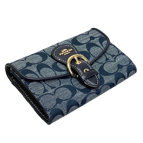 COACH コーチ 財布 レディース 折り財布 シグネチャー シャンブレー 