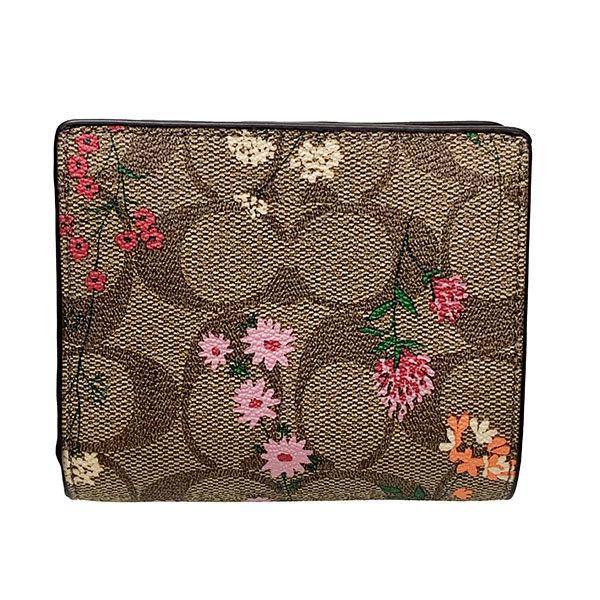 COACH フラワープリント 長財布 COACH 国内発送 コーチ 財布 レディース 折り財布 シグネチャー