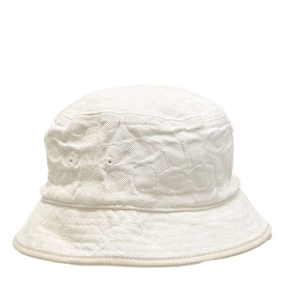 【アメリカ購入】コーチ　バケットハット帽子白シグネチャー　レディース　C9716 アメリカ購入】コーチ バケットハット帽子白シグネチャー