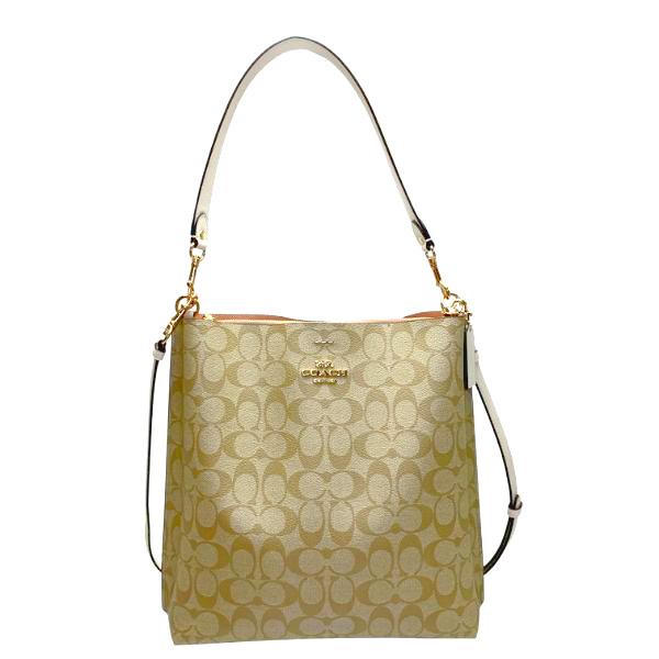 【極美品】コーチ　モリー　ショルダーバッグ　シグネチャー　バケット　PVC 茶 COACH（コーチ） 国内発送 バッグ レディース ショルダー バッグ