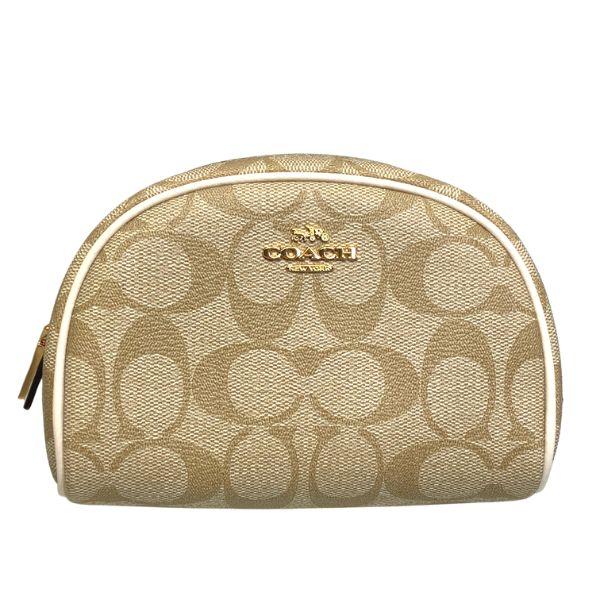 コーチ ポーチ レディース COACH 小物 シグネチャー ドーム コスメティック ケース CA825 IMDQC ライトカーキ×チョーク ...
