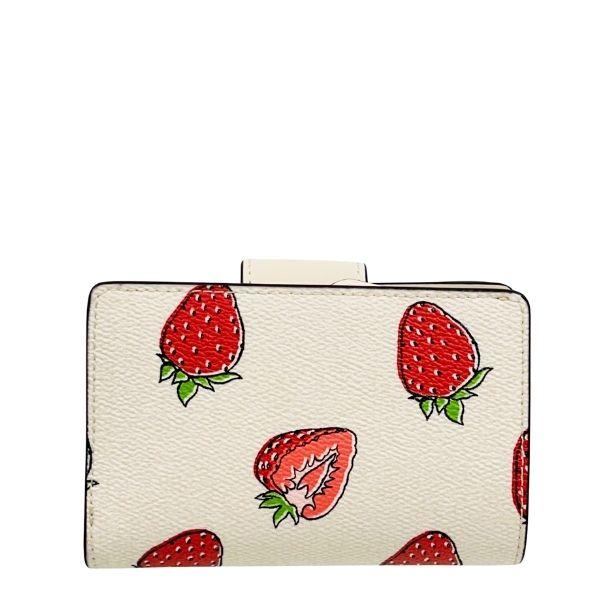 COACH 国内発送 コーチ 財布 レディース 折り財布 ストロベリー  