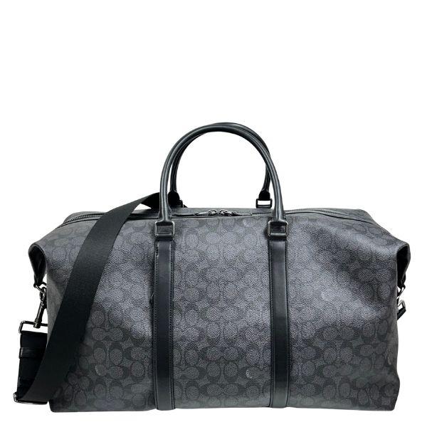 COACH ボストンバッグ 大容量 グレー/ブラック COACH（コーチ） シグネチャー ミニベネットサッチェル ショルダー付き