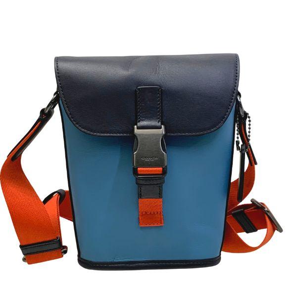 COACH メッセンジャーバッグ 中型 黒/茶色/青　コーチ　メンズ COACH メッセンジャーバッグ 中型 黒/茶色/青 コーチ メンズ