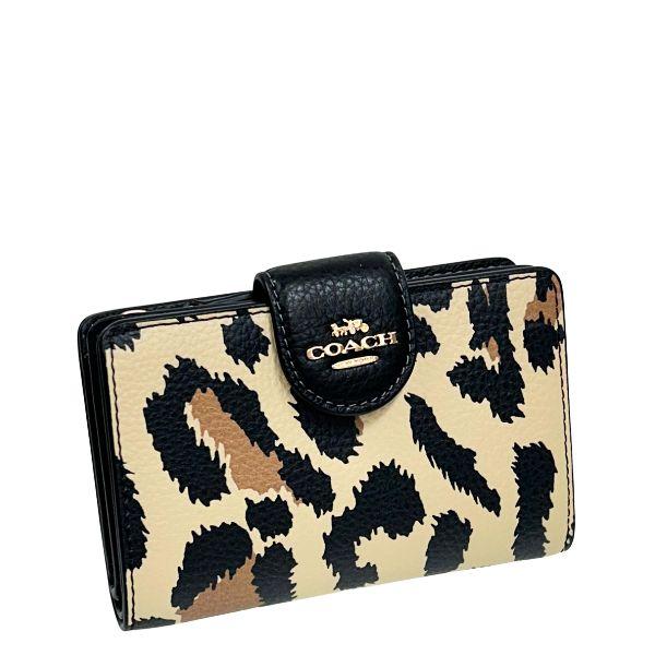 COACH（コーチ） 国内発送 財布 レディース 折り財布 レオパード