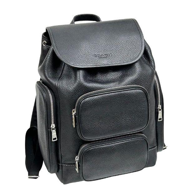 国内発送 COACH コーチ リュック メンズ レザー バックパック A4 PC収納 フィン バックパック CDC72 SV/BK ブラック 爆買