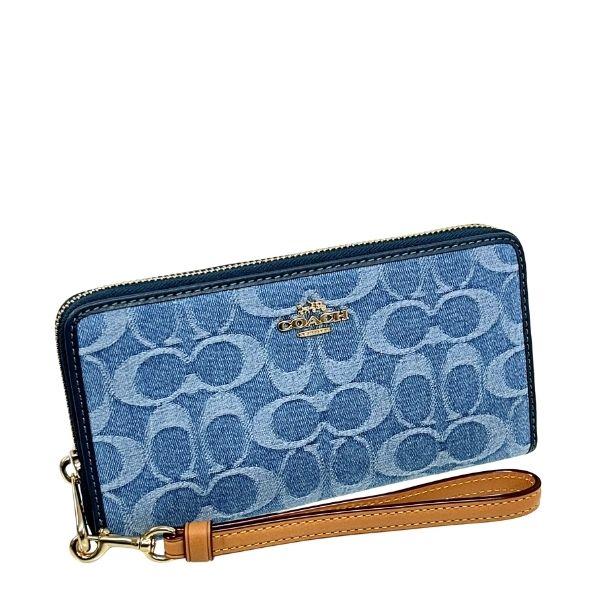 【新品】COACH コーチ　長財布 シグネチャー デニム　ラウンドファスナー COACH（コーチ） 国内発送 財布 レディース 長財布 デニム
