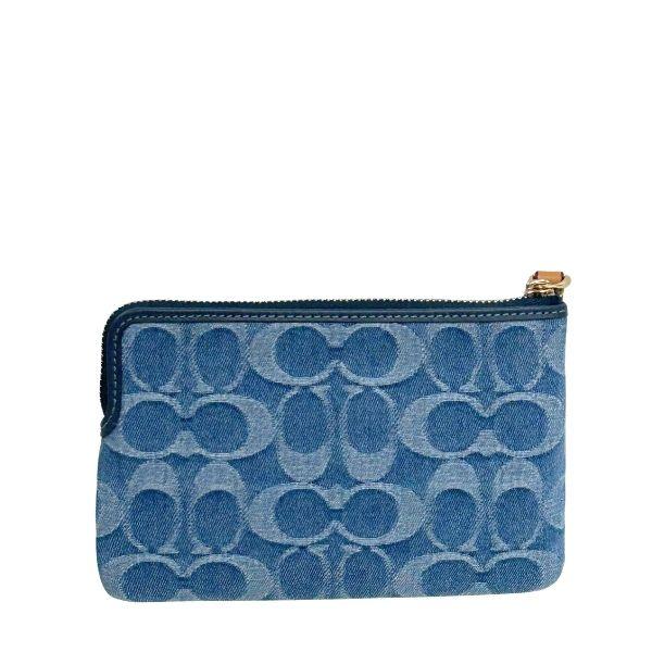 美品✨ コーチ COACH ケース 小銭入れ シグネチャー デニム 丸型 デニム Coach(コーチ) コインケース・小銭入れ(レディース) - ブランド