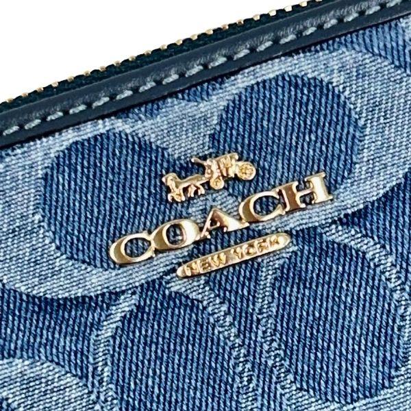 美品✨️コーチ シグネチャー柄 デニム アクセサリーポーチ ✨希少✨COACH アクセサリーポーチ シグネチャー デニム スリーライン