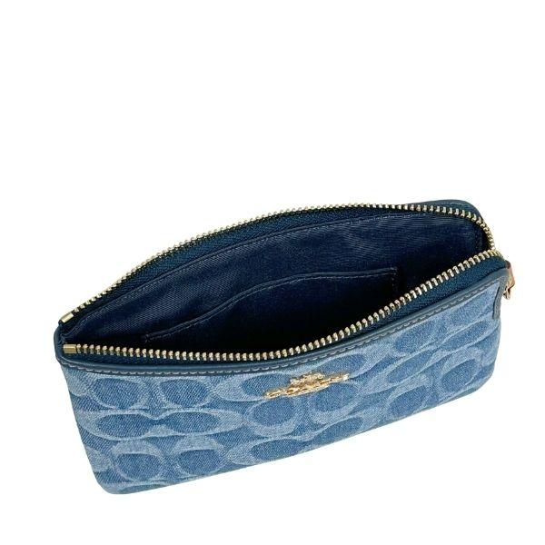 美品✨ コーチ COACH ケース 小銭入れ シグネチャー デニム 丸型 デニム Coach(コーチ) コインケース・小銭入れ(レディース) - ブランド