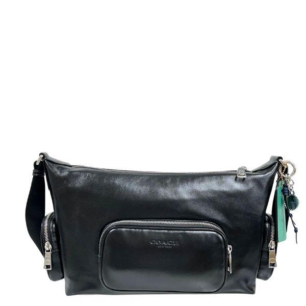 国内発送 コーチ ショルダーバッグ バッグ メンズ COACH バッグ レザー ポケット フィン クロスボディ バッグ CDY58 SV/BK ブラックの画像