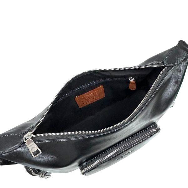 国内発送 コーチ ショルダーバッグ バッグ メンズ COACH バッグ レザー ポケット フィン クロスボディ バッグ CDY58 SV/BK ブラックの画像