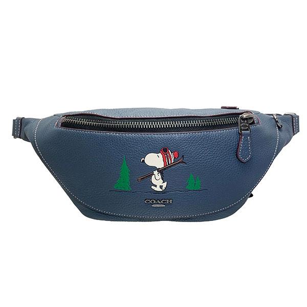良品★ COACH × PEANUTS コーチ　ボディーバッグ　青　スヌーピー COACH 国内発送 コーチ バッグ メンズ ボディバッグ スヌーピー
