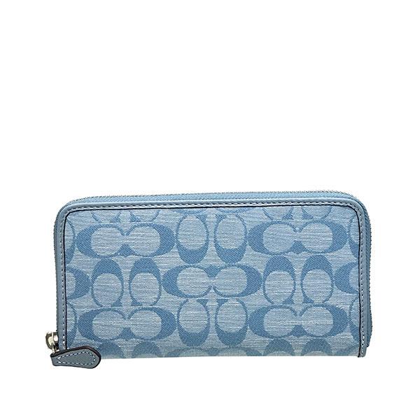 COACH 長財布 シグネチャー柄 ライトブルー COACH（コーチ） 国内発送 財布 レディース 長財布 シグネチャー