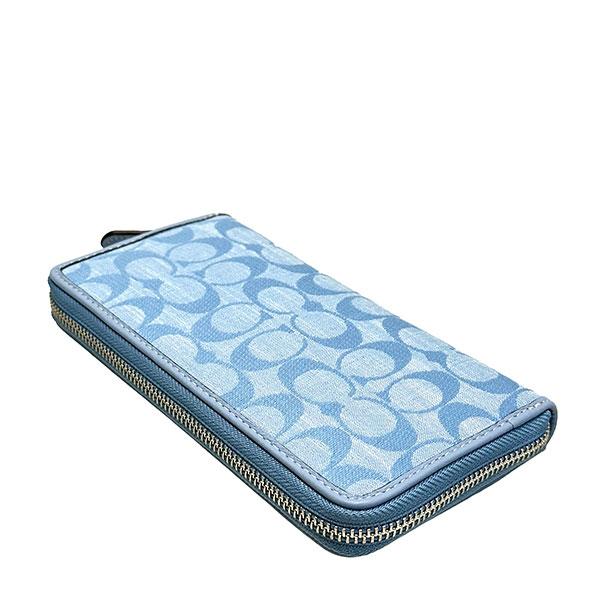 新品 正規品 COACH アコーディオン長財布 シグネチャー 水色 COACH（コーチ） セール COACH CS032 エッセンシャル スリム