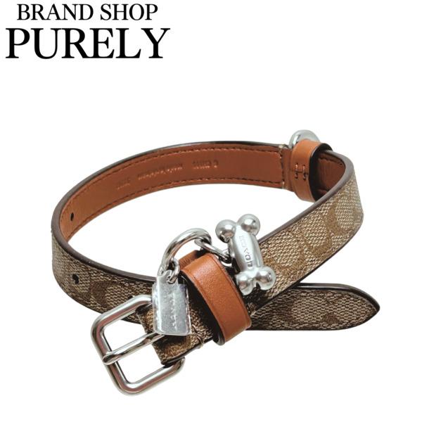 COACH（コーチ） 犬用首輪 大型犬 首輪 シグネチャー レザー ペット