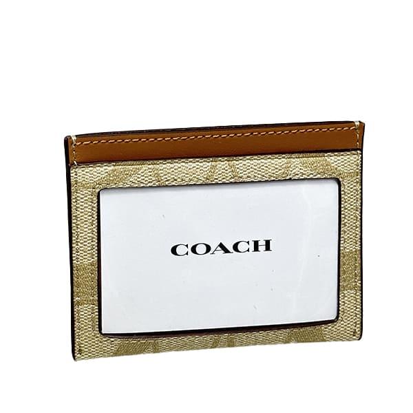 コーチ カードケース レディース COACH 小物 シグネチャー スリム ID カード ケース CH415 IMVHK ライトカーキ×サイトサドル  送料無料