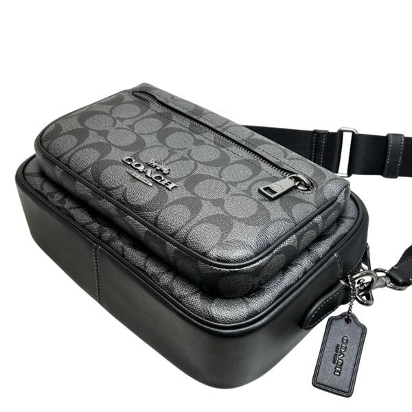 コーチ バッグ メンズ COACH ショルダーバッグ シグネチャー エリアス クロスボディ CJ510 QBO4G チャコール｜purely｜04