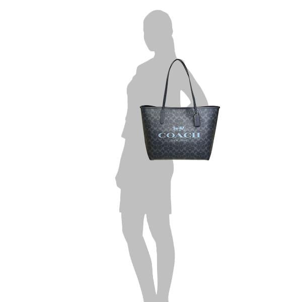 50 COACH コーチ　シグネチャー　ハンドバッグ　トートバッグ COACH (コーチ) シグネチャー キャンバス レザー トートバッグ
