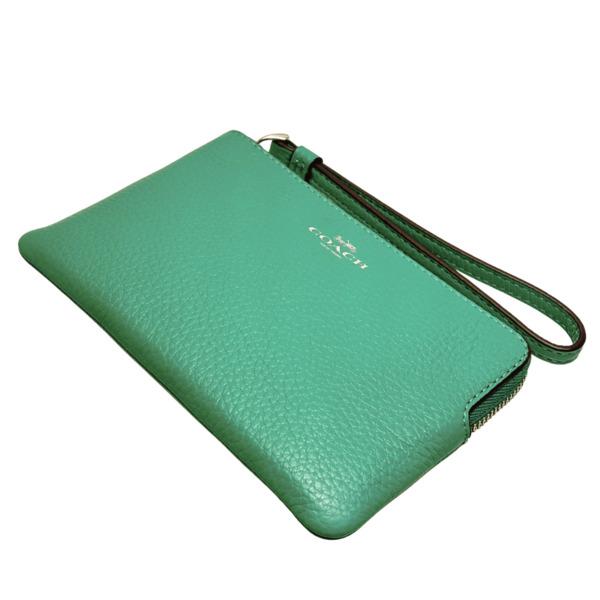 コーチ ポーチ レディース COACH 小物入れ レザー コーナー ジップ 
